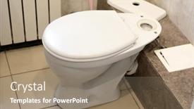  Presentation with toilet - PPT theme with toilet-bowl-in-a-home background and a gray colored foreground