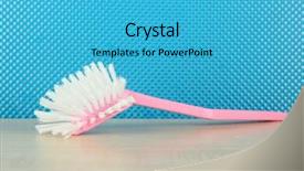  Presentation with toilet - Presentation theme having toilet-brush-on-blue-background background and a teal colored foreground