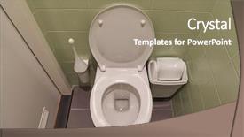  Presentation with public - Slides consisting of toilet in a public building background and a coral colored foreground