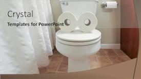  Presentation with toilet - PPT theme enhanced with toilet-paper-face-formed background and a light gray colored foreground