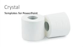  Presentation with toilet - Slides enhanced with toilet paper isolated on white background and a white colored foreground