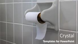  Presentation with toilet - Beautiful slides featuring toilet-paper-roll-in-holder backdrop and a gray colored foreground
