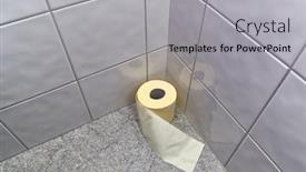  Presentation with toilet - Cool new presentation design with toilet paper roll on the floor may be out of reach backdrop and a light gray colored foreground