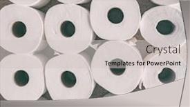  Presentation with crop - Beautiful slide set featuring toilet-paper-rolls-background-top backdrop and a light gray colored foreground