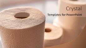  Presentation with tissue paper - Colorful slide deck enhanced with toilet-paper-rolls-bathroom-tissue backdrop and a coral colored foreground