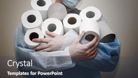  Presentation with panic - Slides with toilet-paper-shortage-amid-coronavirus background and a ocean colored foreground