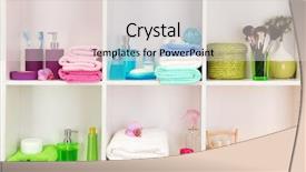  Presentation with bath bombs for mothers - Slide deck featuring toiletry - bath accessories on shelfs background and a lemonade colored foreground