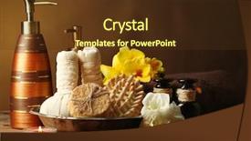  Presentation with treatment - Audience pleasing PPT theme consisting of toiletry - composition of spa treatment backdrop and a  colored foreground