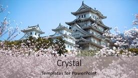  Presentation with castle - PPT layouts with tokyo - asian castle background and a light gray colored foreground
