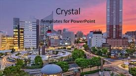 Presentation with pittsburgh pennsylvania usa city skyline - Presentation theme featuring tokyo apartment - hamamatsu city japan skyline background and a coral colored foreground