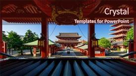  Presentation with tokyo - Cool new PPT layouts with tokyo city - sensoji-ji temple backdrop and a wine colored foreground