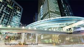  Presentation with racing car lanes - Cool new slide deck with tokyo city with car light backdrop and a  colored foreground