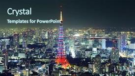  Presentation with tokyo - Slide set consisting of tokyo city background and a tawny brown colored foreground