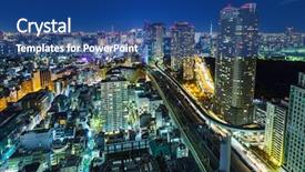  Presentation with tokyo - Beautiful slide set featuring tokyo cityscape at night backdrop and a  colored foreground