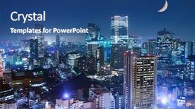 Presentation with tokyo - Cool new presentation design with tokyo cityscape at the roppongi backdrop and a ocean colored foreground