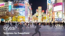  Presentation with shibuya crossing - Amazing presentation theme having tokyo-december-10-pedestrians-cross backdrop and a gray colored foreground