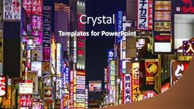  Presentation with kabuki - Slide deck having tokyo-december-29-billboards background and a navy blue colored foreground