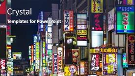  Presentation with kabuki - Cool new slide deck with tokyo-december-29-billboards backdrop and a navy blue colored foreground