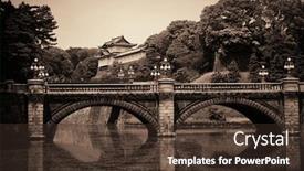  Presentation with tokyo - Presentation theme featuring tokyo-imperial-palace-with-bridge background and a tawny brown colored foreground