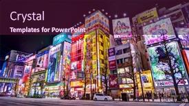  Presentation with electronic games - Cool new slide set with tokyo-january-2-akihabara-district backdrop and a wine colored foreground