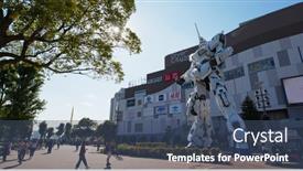  Presentation with unicorn - Slide set enhanced with tokyo-japan-30-june-2019 background and a ocean colored foreground