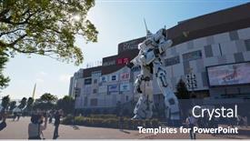  Presentation with unicorn - Theme consisting of tokyo-japan-30-june-2019 background and a ocean colored foreground