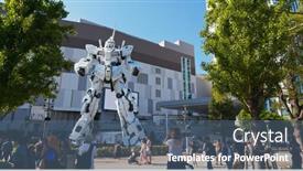  Presentation with unicorn - PPT theme featuring tokyo-japan-30-june-2019 background and a ocean colored foreground