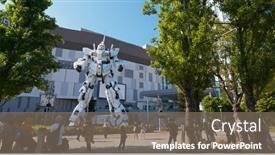  Presentation with unicorn - Audience pleasing presentation theme consisting of tokyo-japan-30-june-2019 backdrop and a gray colored foreground