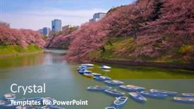  Presentation with tokyo - Amazing slide set having tokyo-japan-at-chidorigafuchi-imperial backdrop and a ocean colored foreground