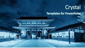  Presentation with tokyo - Slide deck featuring tokyo japan at night background and a ocean colored foreground