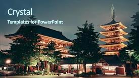  Presentation with tokyo - Beautiful slide deck featuring tokyo japan at night backdrop and a ocean colored foreground