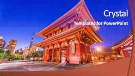  Presentation with tokyo - Colorful theme enhanced with tokyo japan at sensoji temple backdrop and a royal blue colored foreground