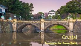  Presentation with tokyo - PPT theme with tokyo-japan-at-the-imperial background and a tawny brown colored foreground