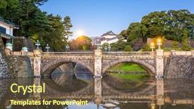  Presentation with tokyo - Beautiful slide set featuring tokyo japan at the imperial backdrop and a tawny brown colored foreground