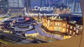  Presentation with tokyo - Presentation enhanced with tokyo japan at tokyo station background and a ocean colored foreground