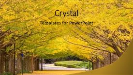  Presentation with travel japan - Slides with tokyo japan autumn park background and a gold colored foreground