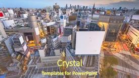  Presentation with shibuya crossing - Audience pleasing theme consisting of tokyo japan city skyline backdrop and a coral colored foreground