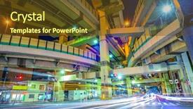  Presentation with expressway - PPT theme having tokyo japan cityscape and expressway background and a tawny brown colored foreground