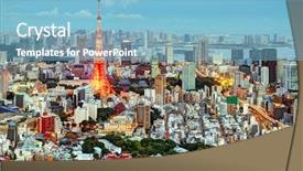  Presentation with tokyo - Presentation design having tokyo japan cityscape at tokyo background and a light blue colored foreground