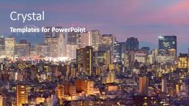  Presentation with dusk - Slides with tokyo-japan-cityscape-with-fuji background and a seafoam green colored foreground