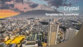  Presentation with tokyo - Slide deck having tokyo japan cityscape with mt background and a gray colored foreground
