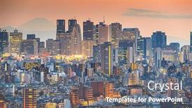  Presentation with tokyo - PPT theme featuring tokyo-japan-cityscape-with-shinjuku background and a gray colored foreground