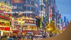  Presentation with kabuki - Slide set enhanced with tokyo-japan-december-15-2012 background and a ocean colored foreground