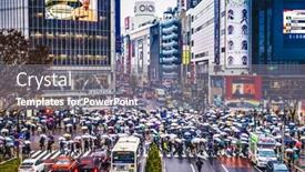  Presentation with shibuya crossing - Audience pleasing PPT theme consisting of tokyo-japan-december-15-2012 backdrop and a gray colored foreground