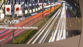  Presentation with avenue - Slides having tokyo japan flag lined avenue background and a coral colored foreground