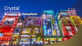  Presentation with electronics - Audience pleasing presentation design consisting of tokyo-japan-january-2-2013 backdrop and a ocean colored foreground