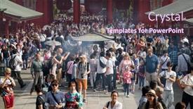  Presentation with tourists - Amazing PPT layouts having tokyo-japan-june-17-2017 backdrop and a tawny brown colored foreground
