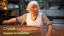  Presentation with japan food - Slide set enhanced with tokyo-japan-june-24-2016 background and a tawny brown colored foreground