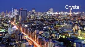  Presentation with tokyo - Slide set enhanced with tokyo japan landmark structures viewed background and a  colored foreground