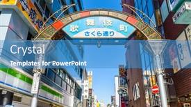  Presentation with kabuki - PPT theme featuring tokyo-japan-march-15-2014 background and a teal colored foreground